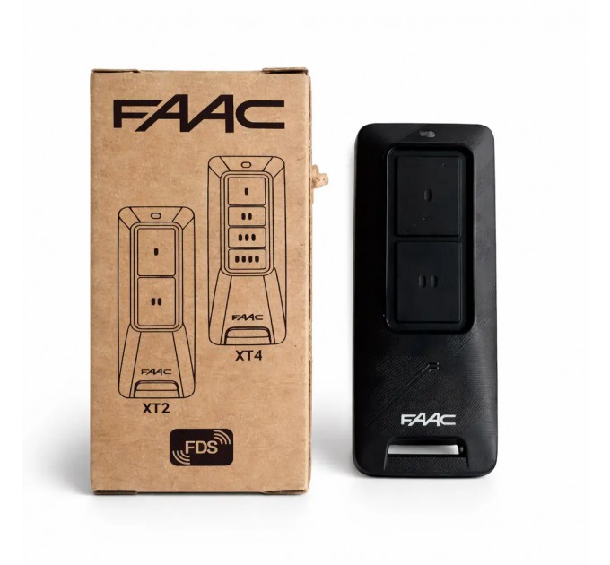 Пульт FAAC XT2 FDS 433–868 MHz, 2-канальний, чорний