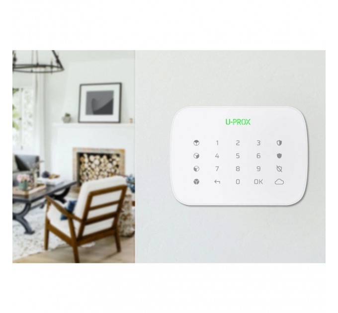 Бездротова сенсорна клавіатура для чотирьох груп U-Prox Keypad G4 White