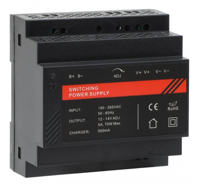 Блок живлення на DIN рейку DR12060-02B 12V/5A