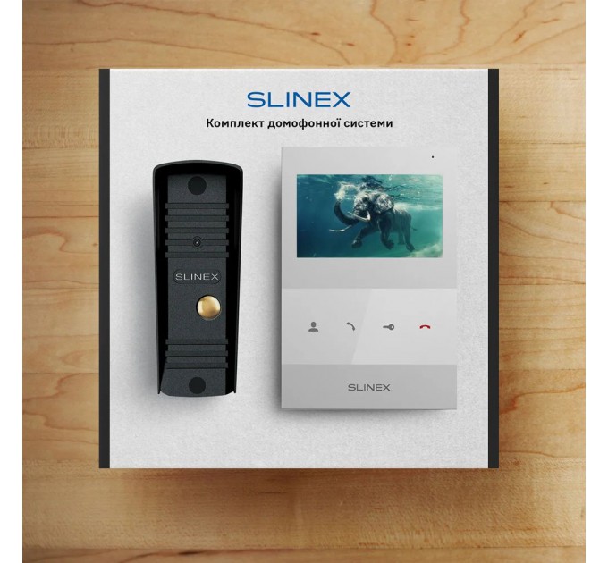 Комплект відеодомофону Slinex ML-16HD(Black)+SQ-04M(White)