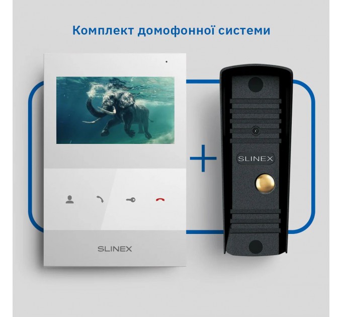 Комплект відеодомофону Slinex ML-16HD(Black)+SQ-04M(White)