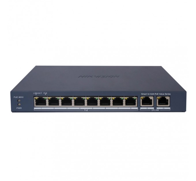Комутатор 10 портів керований Hikvision DS-3E1310P-EI/MPoE