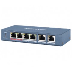 Комутатор 4 порти некерований Hikvision DS-3E0106HP-E POE