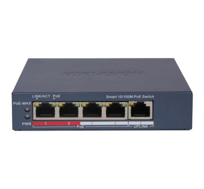 Комутатор 5 портів керований Hikvision DS-3E1105P-EI/V2 POE