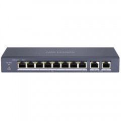 Комутатор 10 портів некерований Hikvision DS-3E0310P-E/M(B) PoE