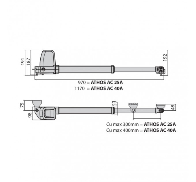Автоматика для распашных ворот BFT ATHOS AC A25 BASE KIT комплект