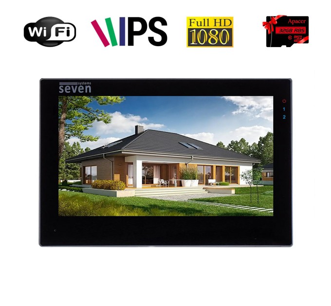 IP-відеодомофон 7 дюймів з Wi-Fi SEVEN DP-7577FHDW - IPS black