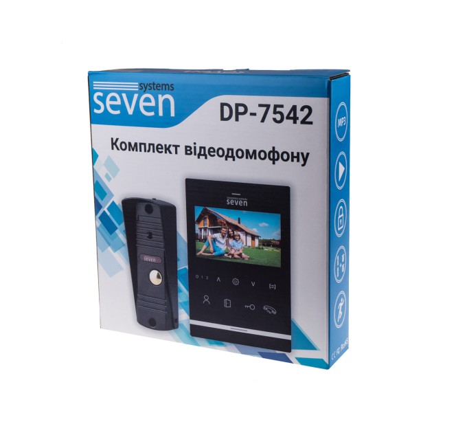 Комплект домофону 4 дюйми з панеллю виклику SEVEN DP–7542 Kit black