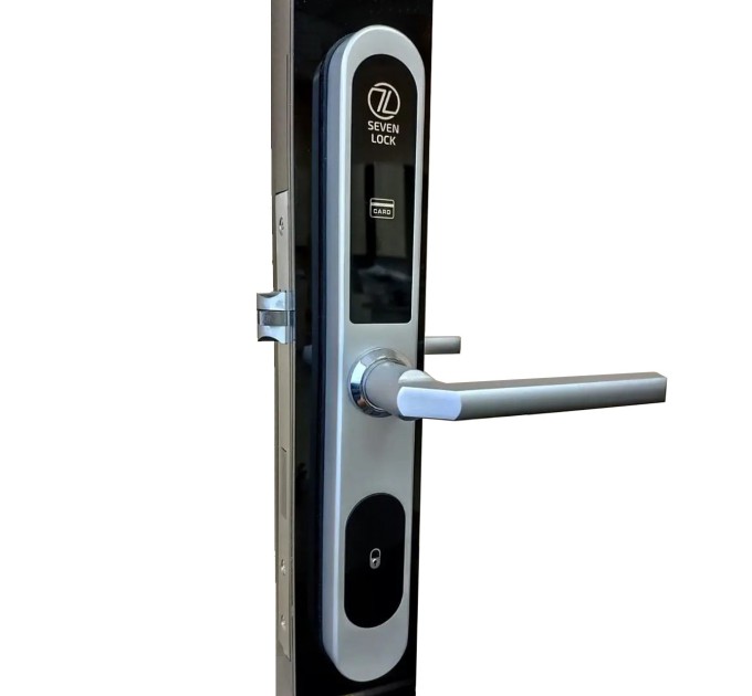 Електронний RFID замок для готелів та хостелів SEVEN LOCK SL-7737S silver