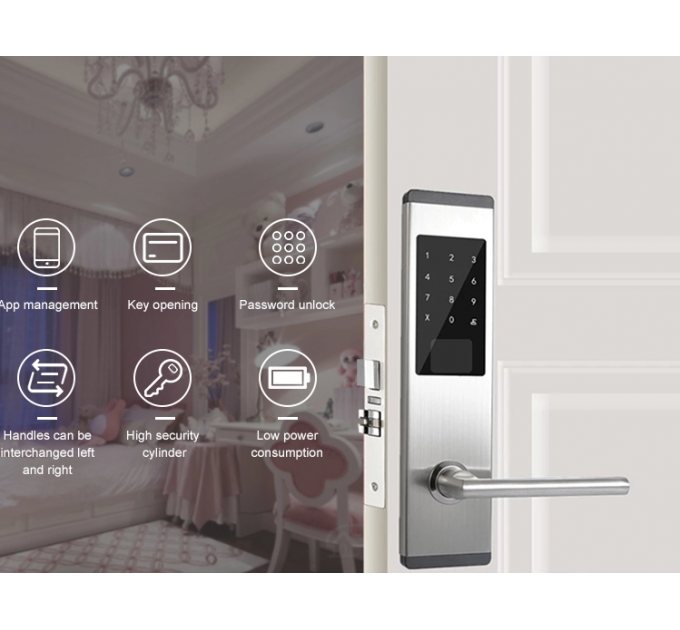 Розумний дверний замок SEVEN LOCK SL-7735B silver