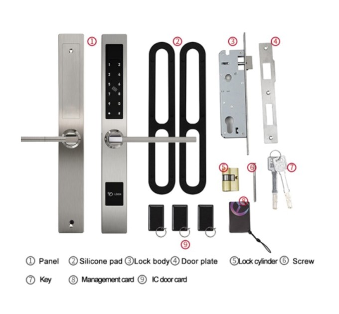 Розумний дверний замок SEVEN LOCK SL-7732B silver