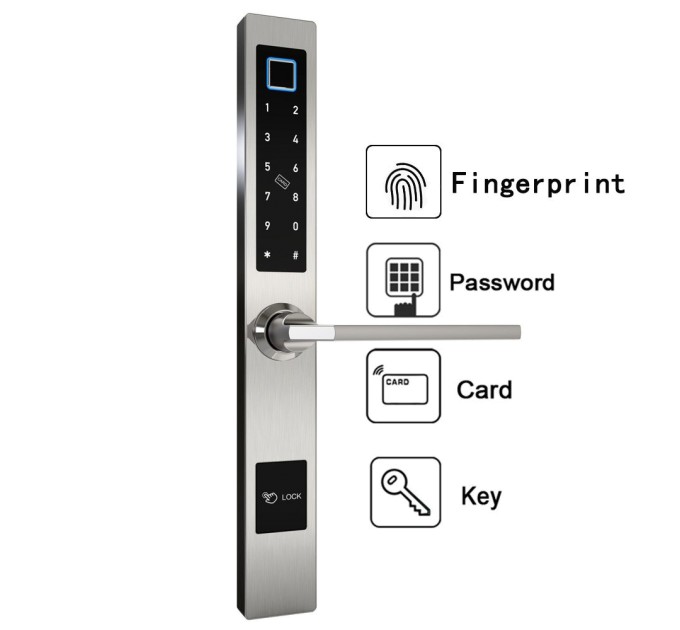 Розумний дверний біометричний замок SEVEN LOCK SL-7732BF silver