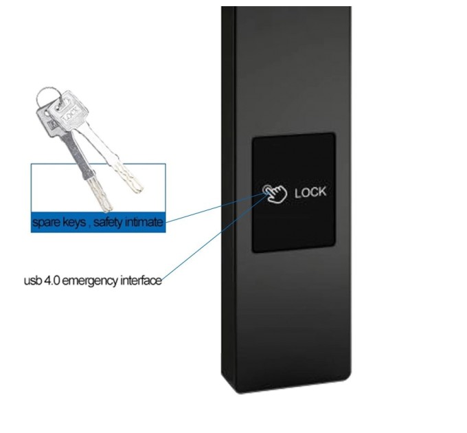 Розумний дверний біометричний замок SEVEN LOCK SL-7732BF silver