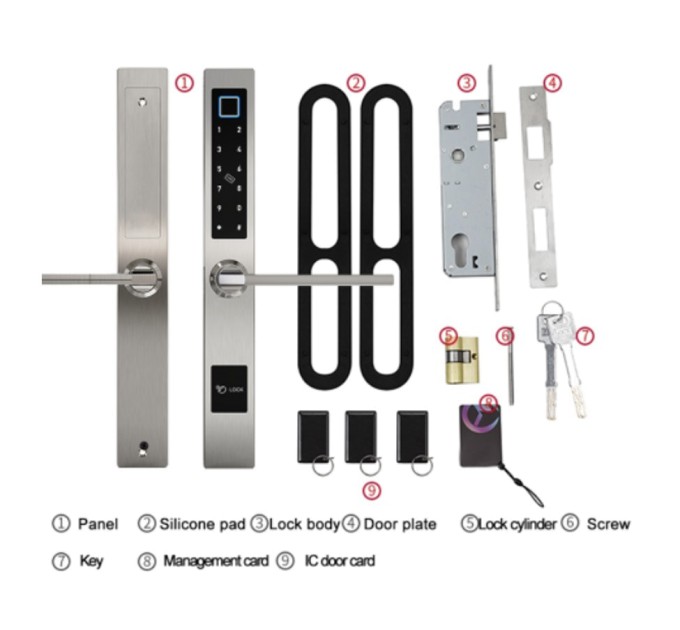 Розумний дверний біометричний замок SEVEN LOCK SL-7732BF black
