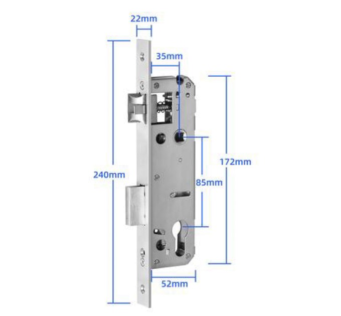 Розумний дверний біометричний замок SEVEN LOCK SL-7762BF black (врізна частина 3585)