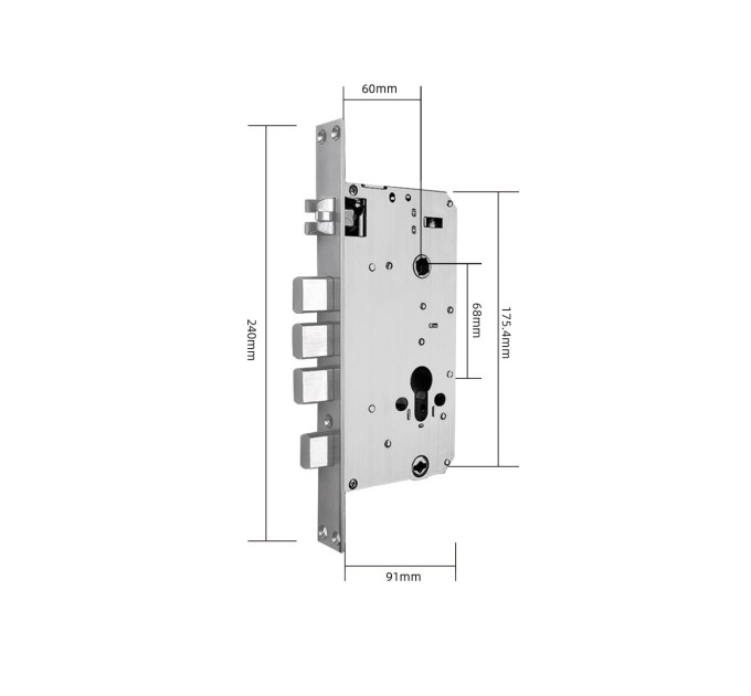 Розумний дверний біометричний замок SEVEN LOCK SL-7767BF black (врізна частина 6068)