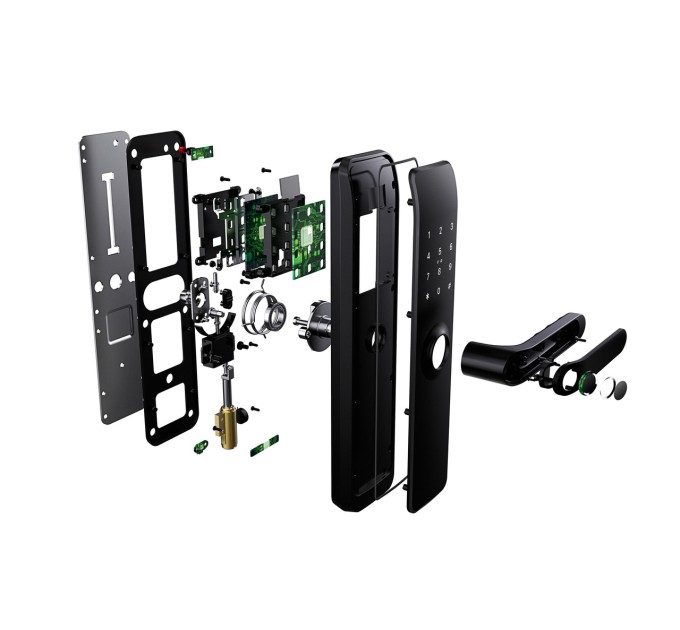 Розумний дверний біометричний замок SEVEN LOCK SL-7767BF black (врізна частина 6068)