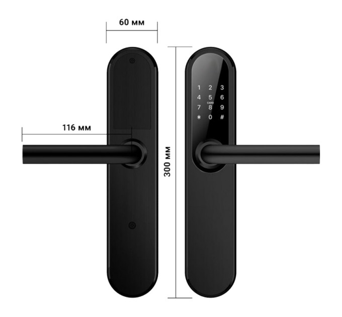 Розумний дверний замок SEVEN LOCK SL-7768B black