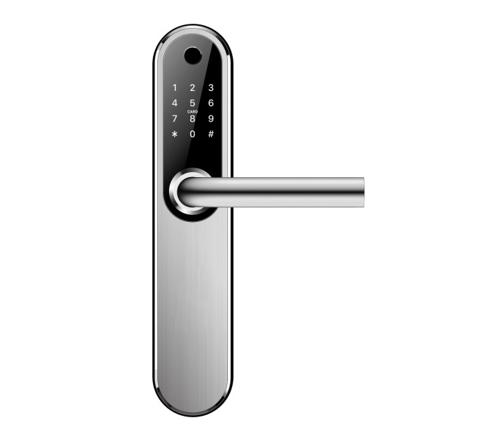 Розумний дверний біометричний замок SEVEN LOCK SL-7768BF silver (врізна частина (252) 6085)