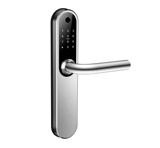 Розумний дверний біометричний замок SEVEN LOCK SL-7768BF silver (врізна частина (252) 6085)