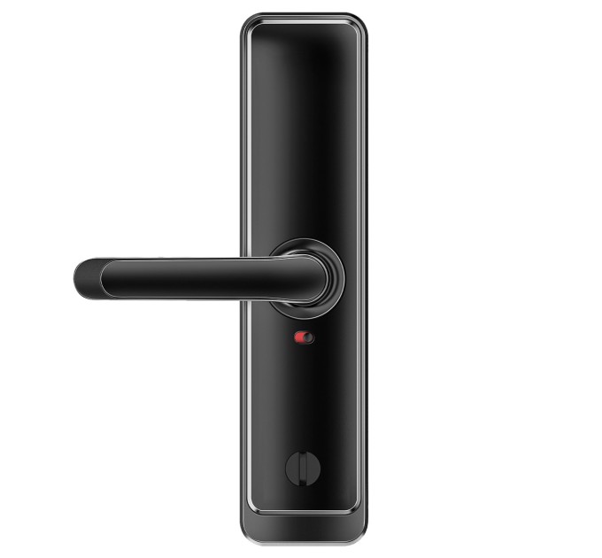 Розумний дверний біометричний замок SEVEN LOCK SL-7767BFW black (врізна частина 6068 auto close)