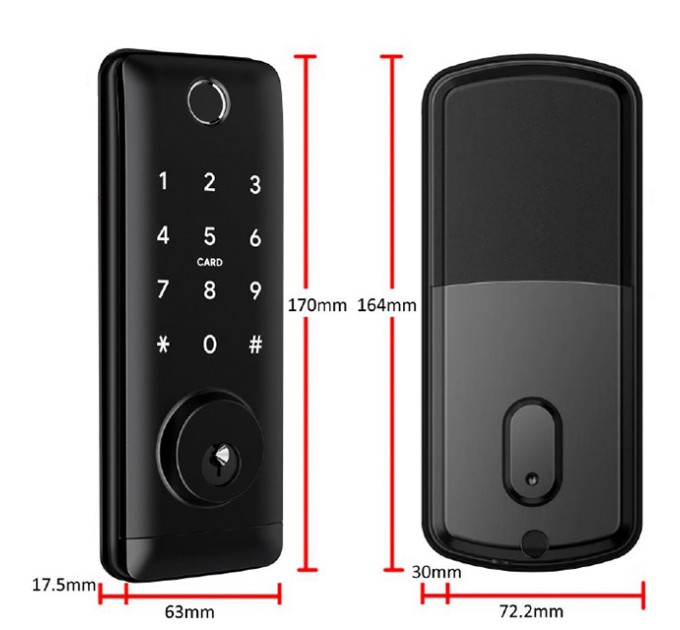 Розумний дверний біометричний замок SEVEN LOCK SL-7764BF black