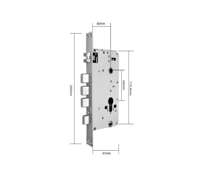 Розумний дверний біометричний замок SEVEN LOCK SL-7769BF black (врізна частина 6068)