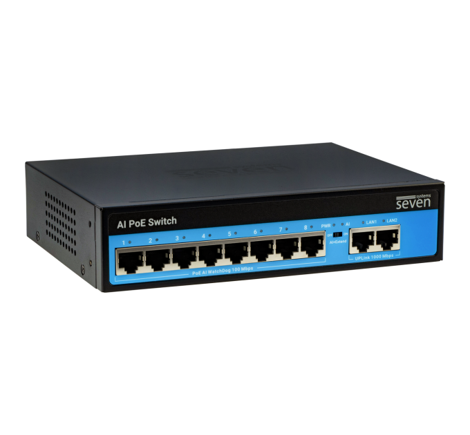 PoE комутатор 8 портів SEVEN P-7328G (POE: 8, UP: 2G)