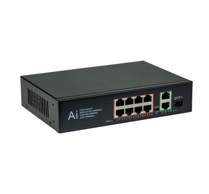 PoE комутатор (switch) 8 портів SEVEN P-7328FG-SFP