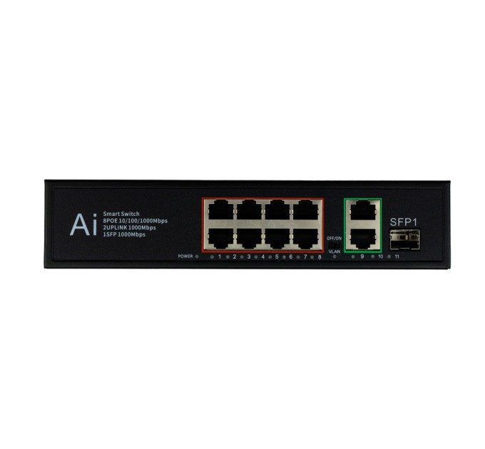 PoE комутатор (switch) 8 портів SEVEN P-7328FG-SFP