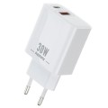 Мережевий зарядний пристрій Remax RP-U82 PD+QC 3.0 з 1USB/1Type-C/3A/30W white