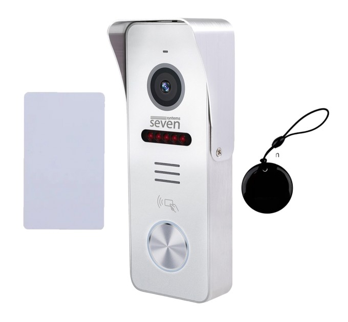 Комплект Wi-Fi домофону 10 дюймів з панеллю виклику зі зчитувачем карт в офіс SEVEN DP-7517/02Kit white
