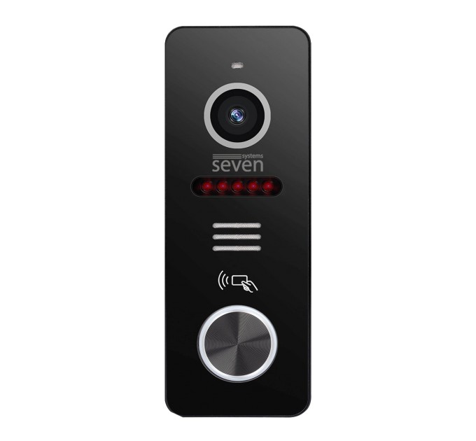 Комплект домофону 7 дюймів з панеллю виклику зі зчитувачем карт в офіс SEVEN DP-7575/02Kit black