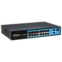PoE комутатор 16 портів SEVEN P-73216G-SFP (POE: 16, UP: 2G+1SFP)