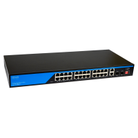 PoE комутатор 24 порти SEVEN P-73224G-2SFP (POE: 24, UP: 2 Combo G / SFP)
