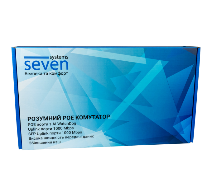 PoE комутатор 24 порти SEVEN P-73224G-2SFP (POE: 24, UP: 2 Combo G / SFP)