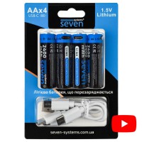 Акумуляторна батарейка SEVEN AA 1.5V Li-ion 4 шт