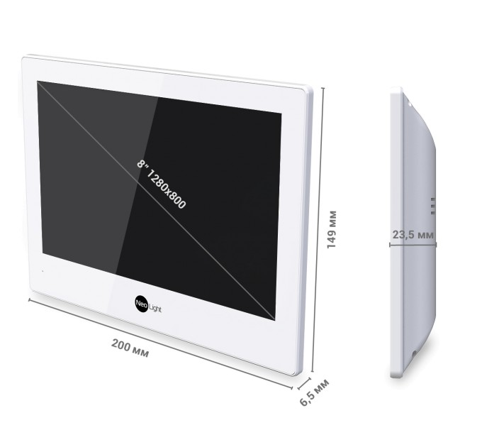 IP-відеодомофон 8 дюймів з Wi-Fi NeoLight ALPHA Hybrid white