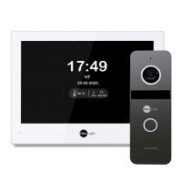 Комплект Wi-Fi IP-відеодомофон NeoLight ALPHA Hybrid white 8 дюймів та викличної панелі NeoLight Solo IPW Graphite