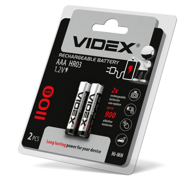 Акумулятори Videx HR03/AAA 1100mAh double blister/2шт