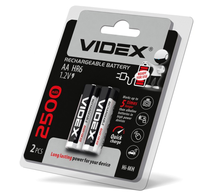 Акумулятори Videx HR6/AA 2500mAh double blister/2шт