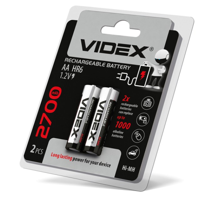 Акумулятори Videx HR6/AA 2700mAh double blister/2шт
