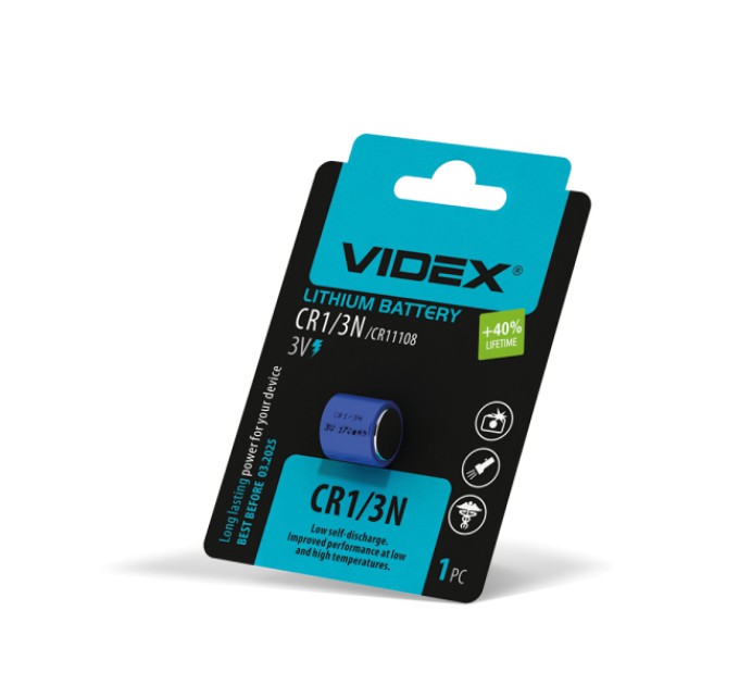 Батарейка літієва Videx CR1/3N 1шт BLISTER