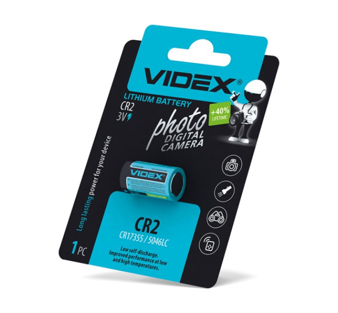 Батарейка літієва Videx CR2 1шт BLISTER CARD