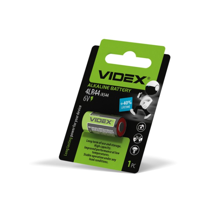 Батарейка лужна Videx 4LR44/A544  1шт BLISTER