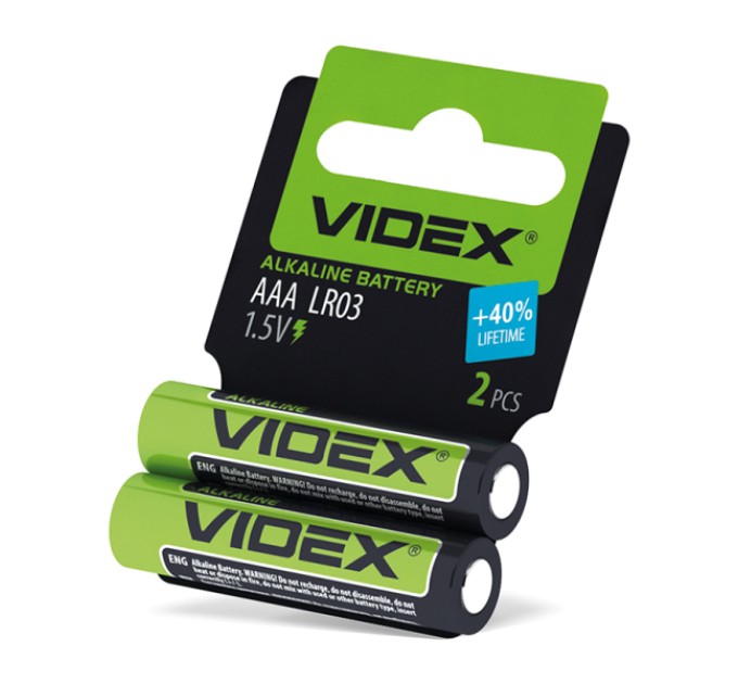Батарейка лужна Videx LR03/AAA 2шт SHRINK CARD