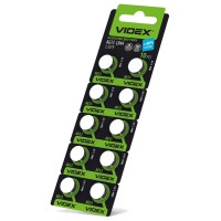 Батарейка годинникова Videx AG13/LR44 BLISTER CARD 10 шт