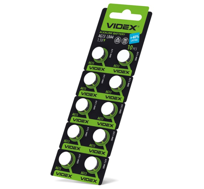 Батарейка годинникова Videx AG13/LR44 BLISTER CARD 10 шт