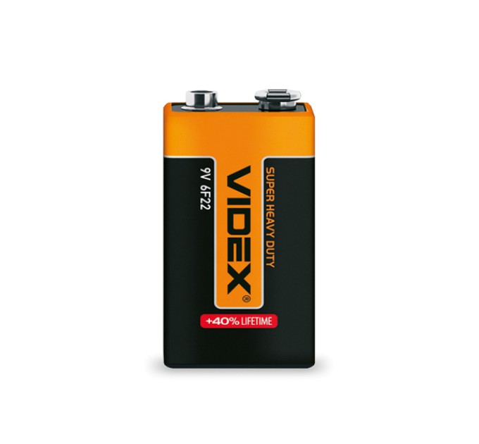 Батарейка сольова Videx 6F22/9V (Крона) 1шт SHRINK