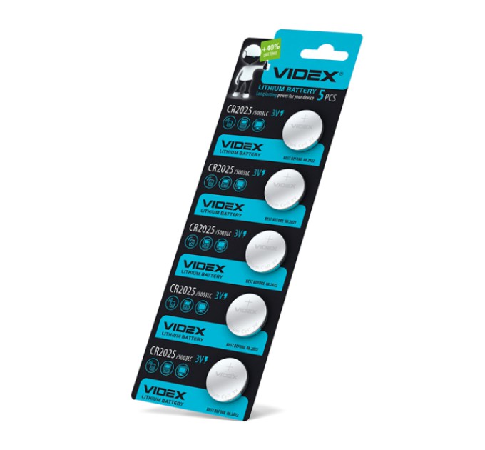 Батарейка літієва Videx CR2025 5шт BLISTER CARD